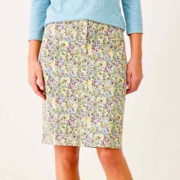 J.Jill Live in Chino Floral Pencil Mini Skirt Zip Pocket Stretch Multicolor - Picture 2 of 8